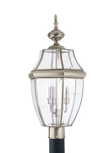 Generation Lighting 8239EN-965 Lancaster Three Light Outdoor Post Lantern, Antique Brushed Nickel Alternate Image.jpg