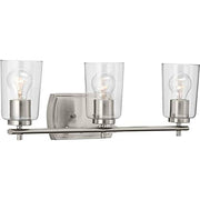 Progress P300156-009 Adley Collection Three-Light Brushed Nickel Clear Glass New Traditional Bath Vanity Light Alternate Image.jpg