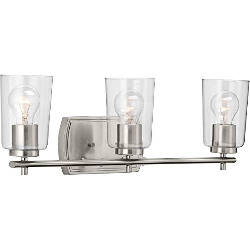 Progress P300156-009 Adley Collection Three-Light Brushed Nickel Clear Glass New Traditional Bath Vanity Light Alternate Image.jpg