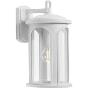 Progress P560088-028 Gables Collection One-Light Coastal Satin White Clear Glass Outdoor Wall Lantern Alternate Image.jpg