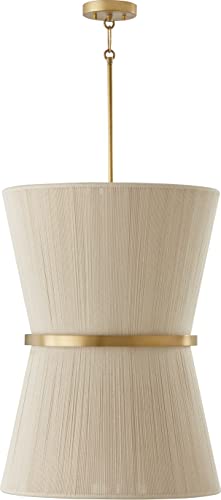 Capital Lighting 541261NP Cecilia Six Light Foyer Pendant, Bleached Natural Rope and Patinaed Brass Alternate Image 3.jpg