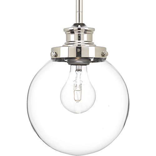 Progress P5067-104 Penn Collection One-Light Polished Nickel Clear Glass Farmhouse Mini-Pendant Light Alternate Image.jpg