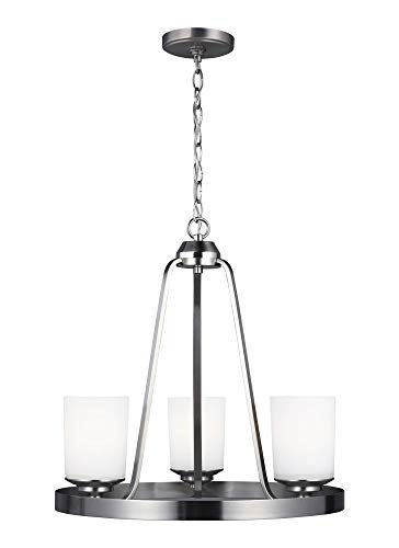 Generation Lighting 3130703-962 Kemal Three Light Chandelier, Brushed Nickel Alternate Image.jpg