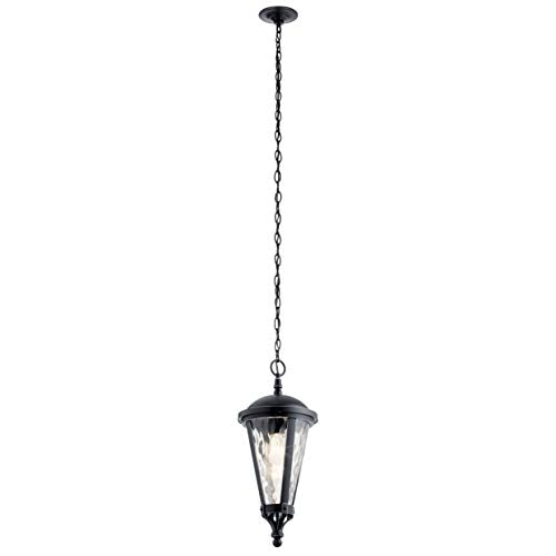 Kichler 49236BSL Cresleigh One Light Outdoor Pendant, Black with Silver Highlights Alternate Image.jpg