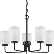 Progress P400275-031 Merry Collection Five-Light Matte Black and Etched Glass Transitional Style Chandelier Light Alternate Image.jpg