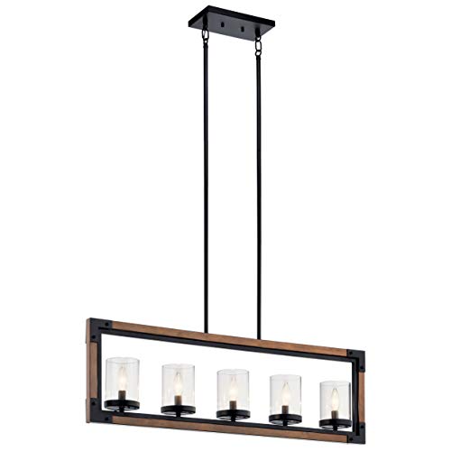 Kichler 44043AUB Marimount Five Light Linear Chandelier, Auburn Stained Finish Alternate Image.jpg