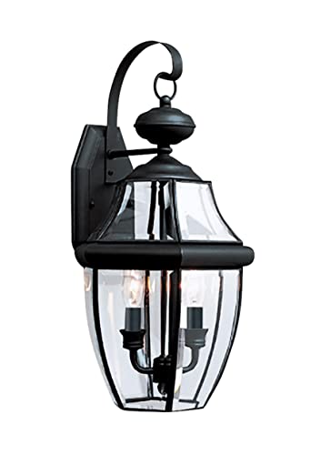Generation Lighting 8039EN-12 Lancaster Two Light Outdoor Wall Lantern, Black Alternate Image.jpg