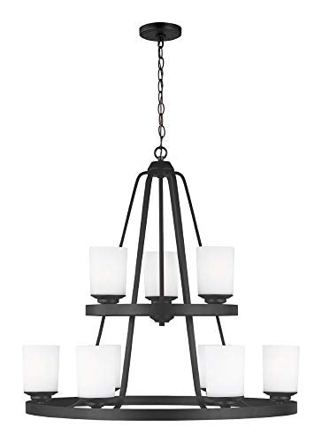 Generation Lighting 3130709EN3-112 Kemal Nine Light Chandelier, Midnight Black Alternate Image.jpg