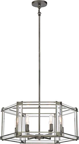 Minka-Lavery 3856-756 Langen Square Six Light Chandelier, Antique Nickel (Painted) Alternate Image.jpg