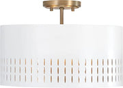 Capital Lighting 250231AW Dash Three Light Semi-Flush Mount, Aged Brass and White Alternate Image 4.jpg