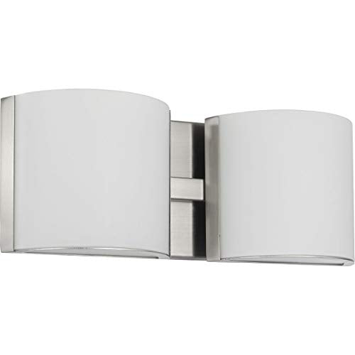 Progress P300290-009-30 Arch LED Collection Two-Light Brushed Nickel Etched Glass Modern Bath Vanity Light Alternate Image.jpg