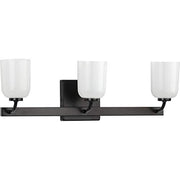 Progress P300282-031 Moore Collection Three-Light Matte Black White Opal Glass Luxe Bath Vanity Light Alternate Image.jpg
