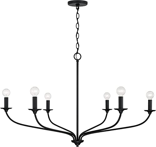 Capital Lighting 449961MB Dolan Six Light Chandelier, Matte Black Alternate Image 4.jpg