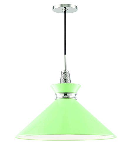 Mitzi H251701L-PN/MNT Kiki One Light Pendant, Polished Nickel/Mint Alternate Image.jpg