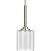 Progress P500103-009 Kene Collection One-Light Brushed Nickel Clear Glass Craftsman Pendant Light Alternate Image.jpg