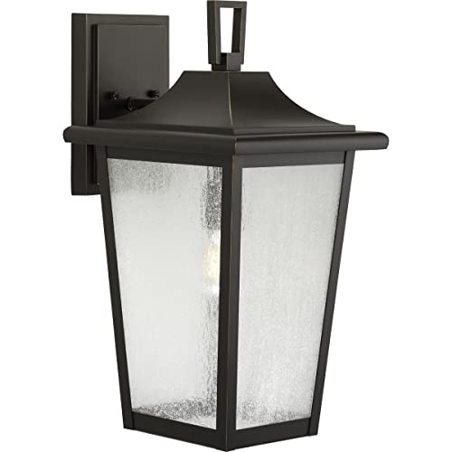Progress P560309-020 Padgett Collection One-Light Transitional Antique Bronze Clear Seeded Glass Outdoor Wall Lantern Alternate Image.jpg