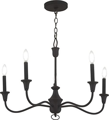 Minka-Lavery 6255-076 Halifax County Five Light Chandelier, Textured Black Alternate Image.jpg