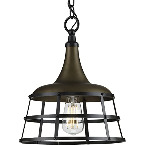 Progress P500236-161 Bastille Collection One-Light Aged Brass Coastal Pendant Light Alternate Image.jpg