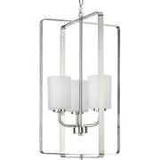 Progress P500342-009 League Collection Three-Light Brushed Nickel and Etched Glass Modern Farmhouse Foyer Chandelier Light Alternate Image.jpg