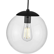 Progress P500310-031 Atwell Collection 10-inch Matte Black and Clear Glass Globe Medium Hanging Pendant Light Alternate Image.jpg