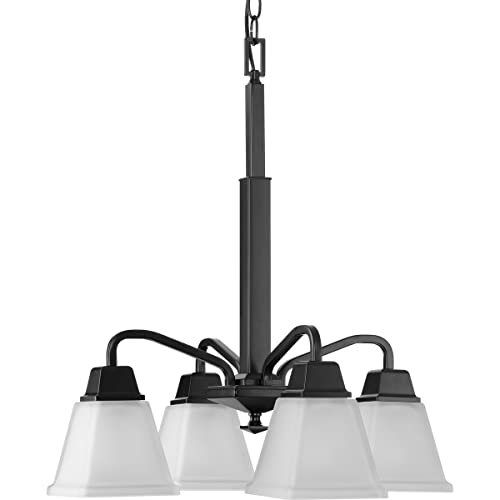 Progress P400118-31M Clifton Heights Collection Four-Light Modern Farmhouse Matte Black Etched Glass Chandelier Light Alternate Image.jpg