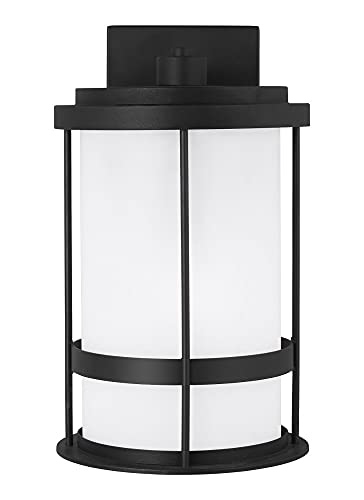 Generation Lighting 8690901DEN3-12 Wilburn One Light Outdoor Wall Lantern, Black Alternate Image.jpg