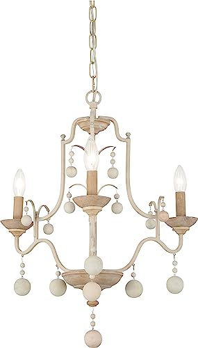 Minka-Lavery 2663-717 Colonial Charm Three Light Chandelier, White Wash With Sun Dried Clay Alternate Image.jpg