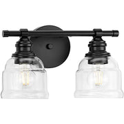 Progress P300374-31M Ambrose Collection Two-Light Farmhouse Matte Black Clear Glass Bath Vanity Light Alternate Image.jpg