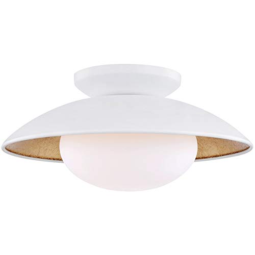 Mitzi H368601M-WH/GL Cadence One Light Semi Flush Mount, White Lustro/Gold Leaf Combo Alternate Image.jpg