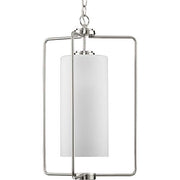 Progress P500333-009 Merry Collection One-Light Brushed Nickel and Etched Glass Transitional Style Foyer Pendant Light Alternate Image.jpg