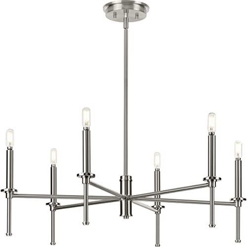 Progress P400294-009 Elara Collection Six-Light New Traditional Brushed Nickel  Chandelier Light Alternate Image.jpg