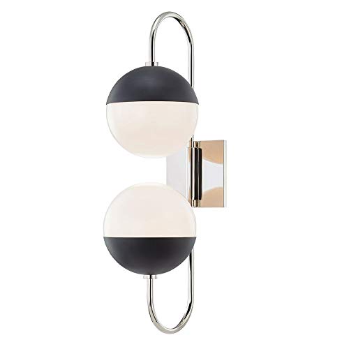 Mitzi H344102B-PN/BK Renee Two Light Wall Sconce, Polished Nickel/Black Alternate Image.jpg