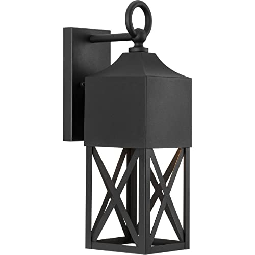 Progress P560316-031 Birkdale Collection One-Light Modern Farmhouse Textured Black  Outdoor Wall Lantern Alternate Image.jpg