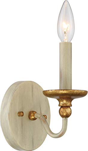 Minka-Lavery 1041-701 Westchester County One Light Wall Sconce, Farm House White W/ Gilded Gold Leaf Alternate Image.jpg