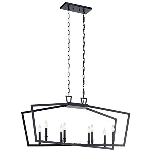 Kichler 43494BK Abbotswell Eight Light Linear Chandelier, Black Alternate Image.jpg