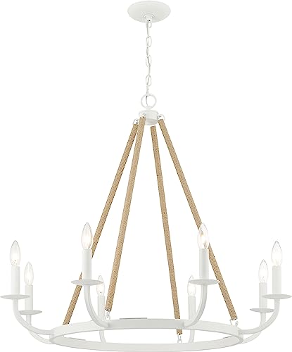 Minka-Lavery 2128-655 Lanton Eight Light Chandelier, Sand White Alternate Image.jpg