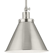 Progress P500325-009 Hinton Collection One-Light Brushed Nickel Hanging Vintage Style Hanging Pendant Light Alternate Image.jpg