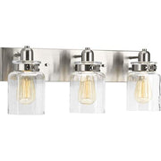 Progress P300047-009 Calhoun Collection Three-Light Brushed Nickel Clear Glass Farmhouse Bath Vanity Light Alternate Image.jpg