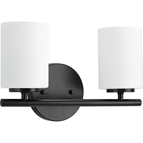 Progress P2158-31 Replay Collection Two-Light Textured Black Etched Glass Modern Bath Vanity Light Alternate Image.jpg