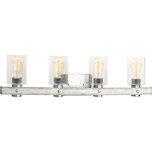Progress P300126-141 Gulliver Collection Four-Light Galvanized Finish Clear Seeded Glass Coastal Bath Vanity Light Alternate Image.jpg