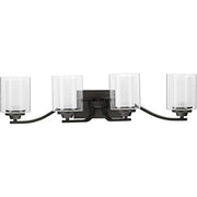 Progress P300123-143 Kene Collection Four-Light Graphite Clear Glass Craftsman Bath Vanity Light Alternate Image.jpg