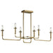 Kichler 43362NBR Alden Six Light Linear Chandelier, Natural Brass Alternate Image.jpg