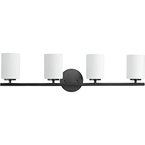 Progress P2160-31 Replay Collection Four-Light Textured Black Etched Glass Modern Bath Vanity Light Alternate Image.jpg