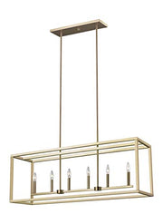 Generation Lighting 6634506-848 Moffet Street Six Light Island Pendant, Satin Brass Alternate Image.jpg