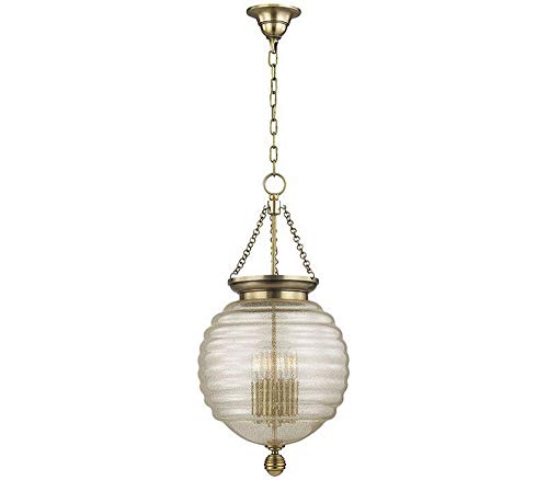 Hudson Valley 3214-AGB Coolidge Four Light Pendant, Aged Brass Alternate Image.jpg