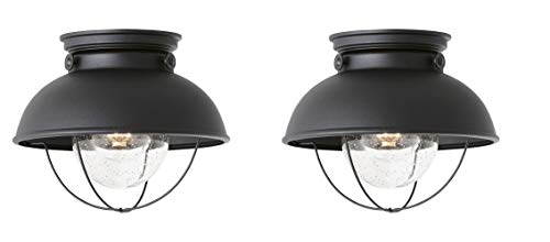 Generation Lighting 8869-12 Sebring One Light Outdoor Flush Mount, Black Alternate Image.jpg