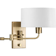 Progress P710104-163 Carrick Collection  One-Light Vintage Brass Summer Linen Shade Transitional Wall Light Alternate Image.jpg