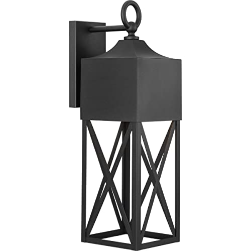 Progress P560317-031 Birkdale Collection One-Light Modern Farmhouse Textured Black  Outdoor Wall Lantern Alternate Image.jpg