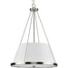 Progress P500357-009 Saffert Collection Three-Light New Traditional Brushed Nickel White Linen Shade Pendant Light Alternate Image.jpg