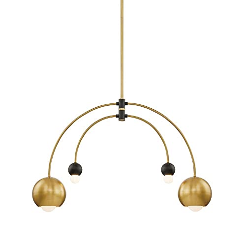 Mitzi H348804-AGB/BK Willow Four Light Chandelier, Aged Brass/Black Alternate Image.jpg